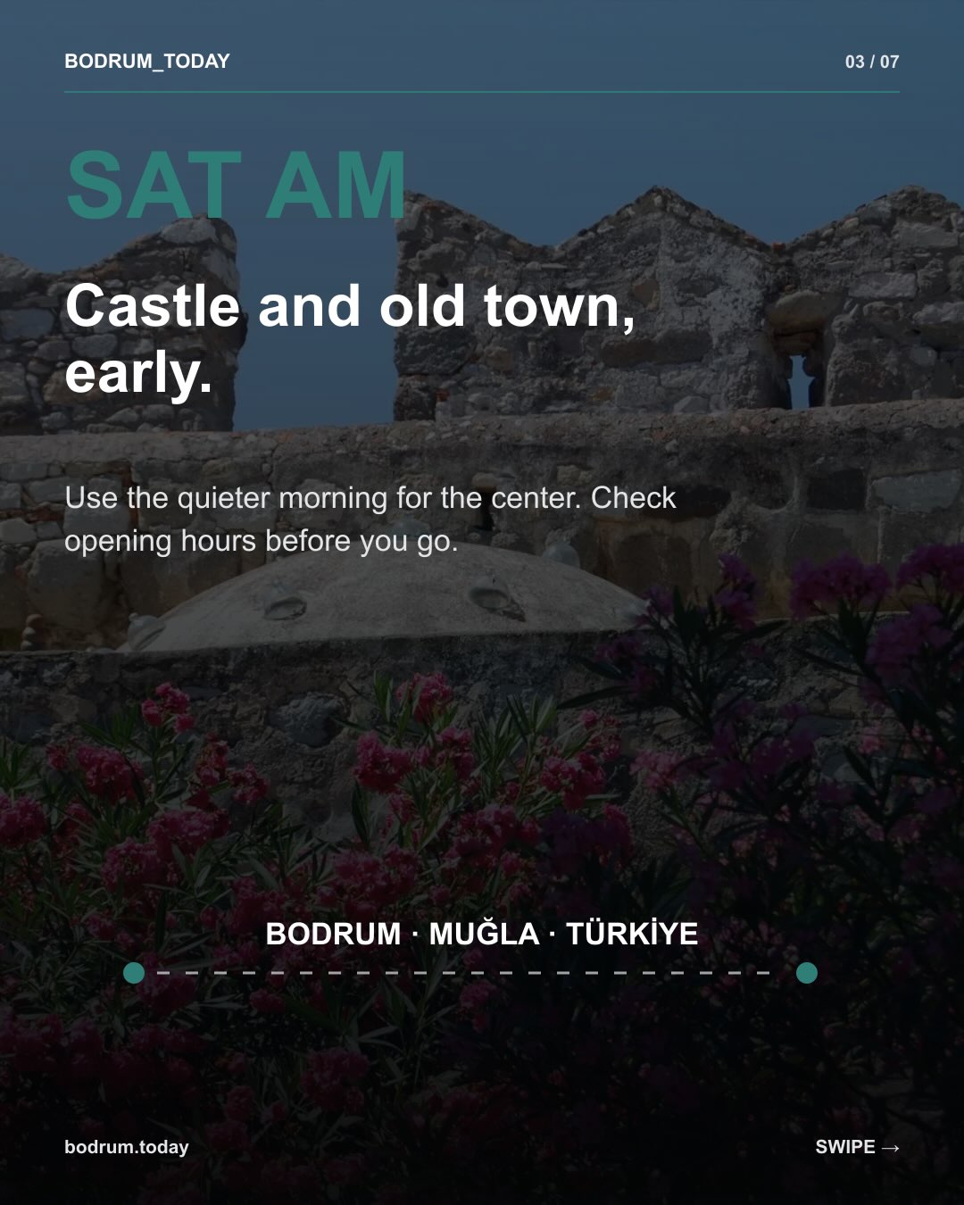 A Bodrum weekend does not need twelve stops a day. Save this slower 48-hour plan. — 3